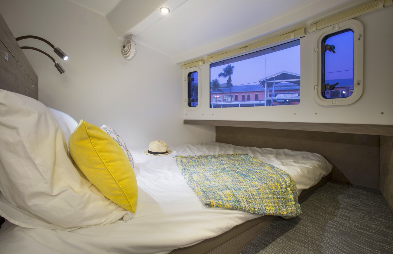 Interiors onboard Neel 45 in Miami, FL.