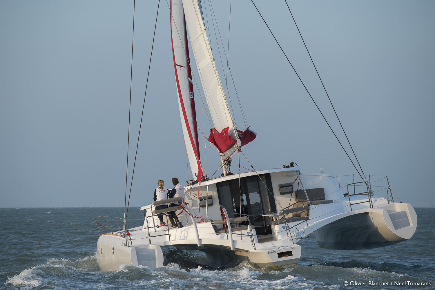 Banque Images Navigation Neel 45 Evolution - Neel Trimarans au large de La Rochelle