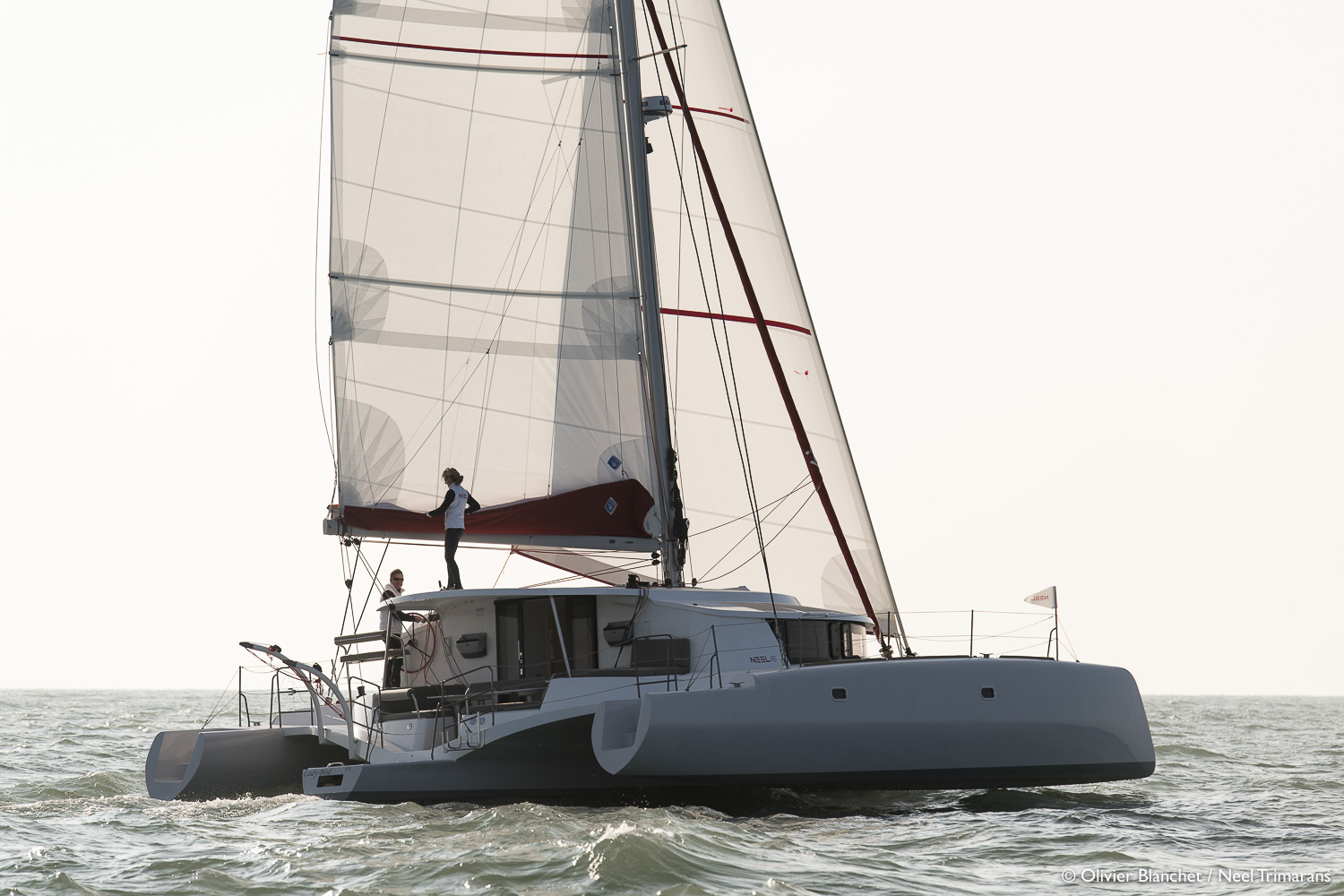 Banque Images Navigation Neel 45 Evolution - Neel Trimarans au large de La Rochelle