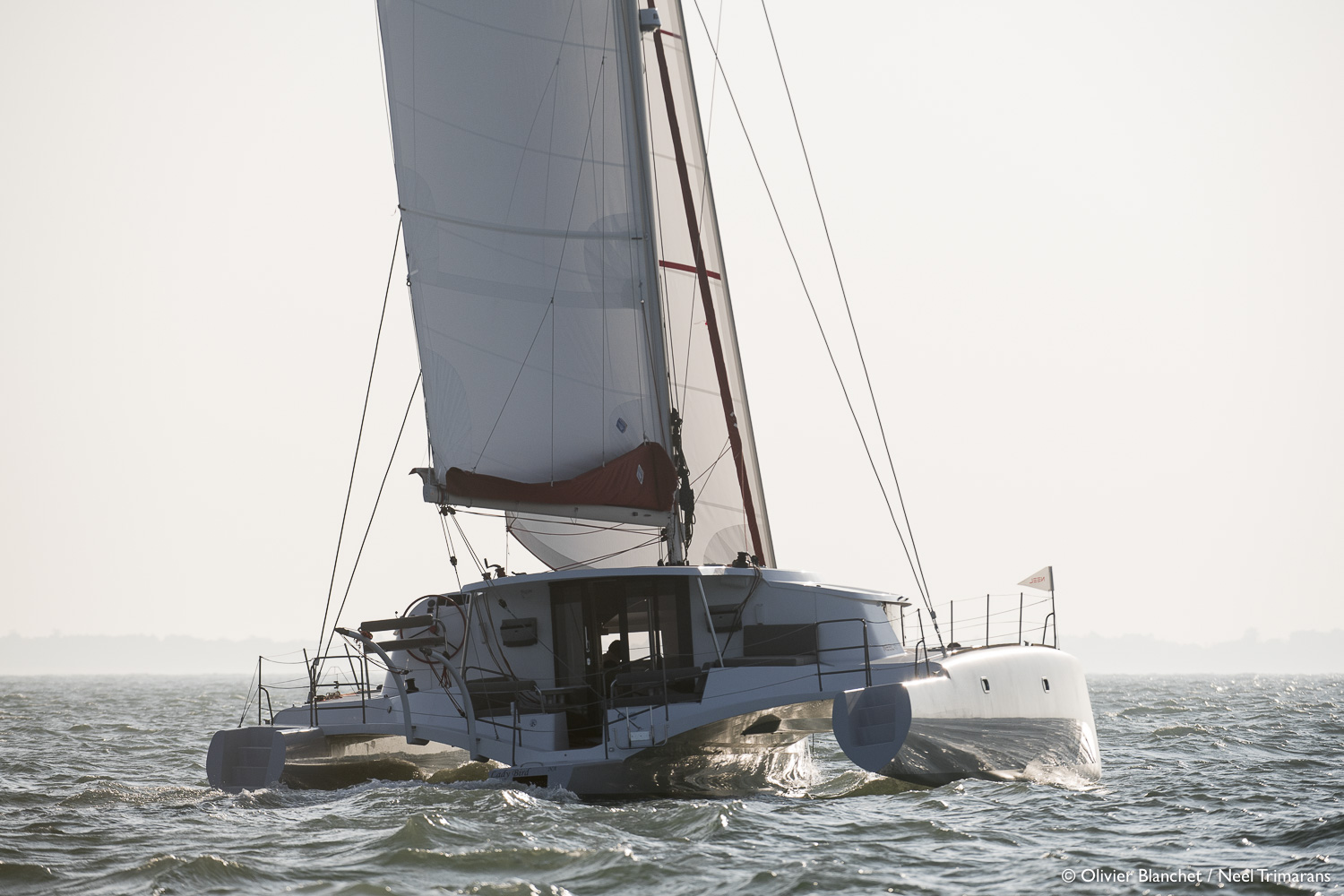 Banque Images Navigation Neel 45 Evolution - Neel Trimarans au large de La Rochelle