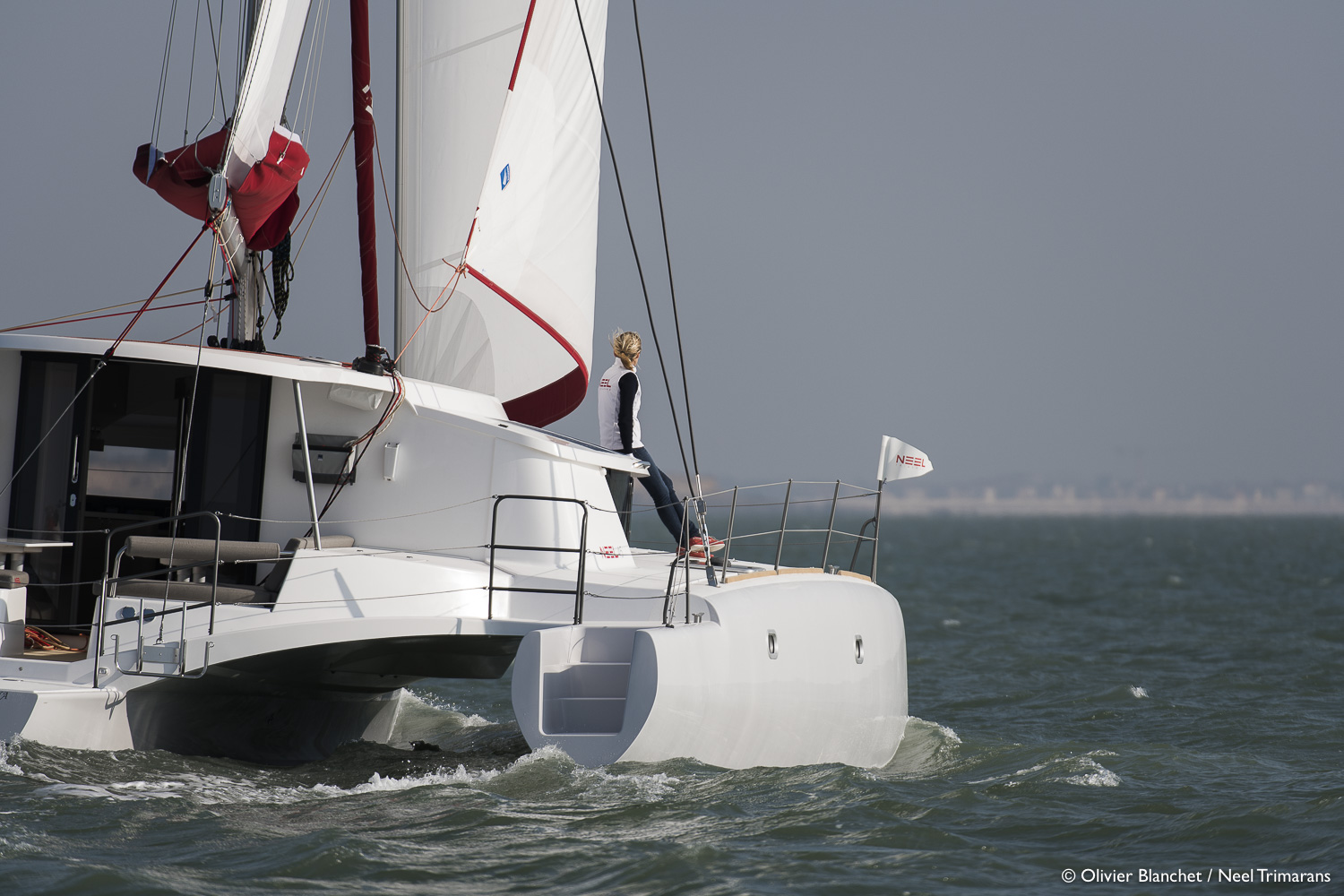 Banque Images Navigation Neel 45 Evolution - Neel Trimarans au large de La Rochelle