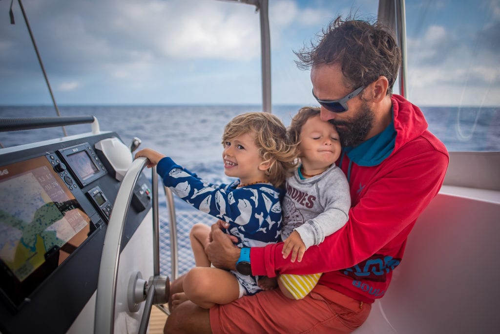 Enrico Tettamanti and his family on board his NEEL 51: KAMANA 1